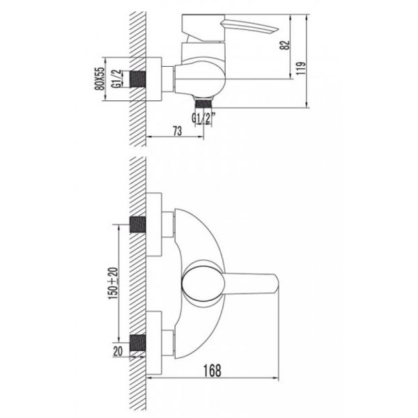 смеситель ванна LEMARK Атлантис LM3203C
