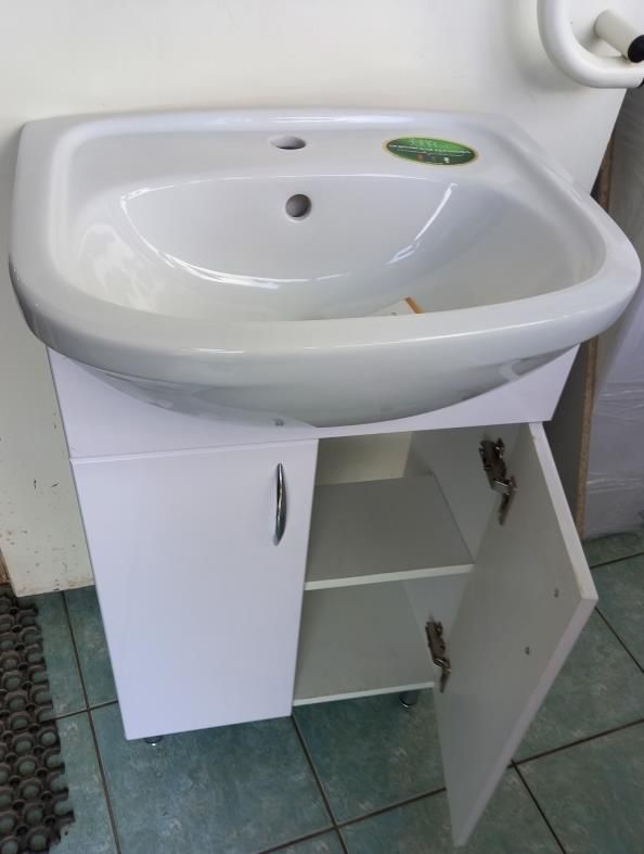 тумба Уют 500 с раковиной, 1 полка, белая