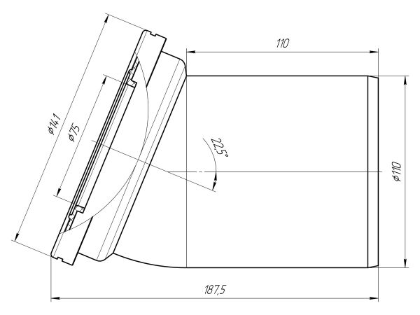 ANI труба фановая для унитаза Ду110*22 град арт.W2220 (32130)
