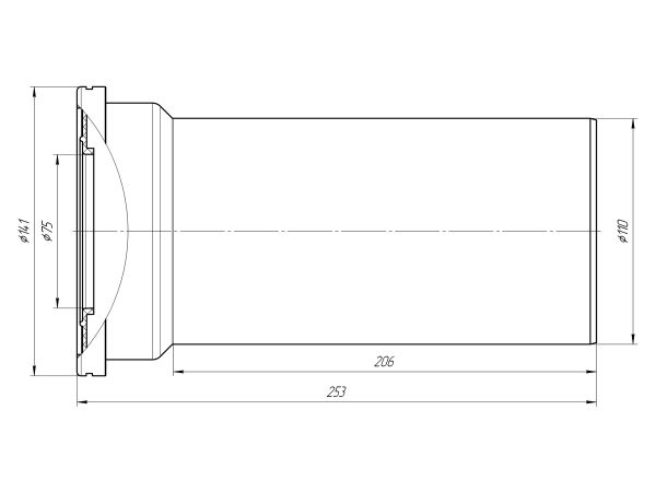 ANI труба фановая для унитаза прямая Ду110/L250 арт.W1220 (32209)