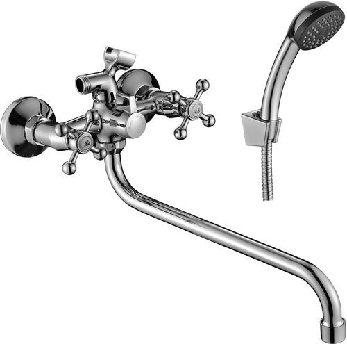 смеситель ванна Gota Rocio 1/2" керамика круглые, круглый излив 30см пер. душа 360гр "GR" G123030