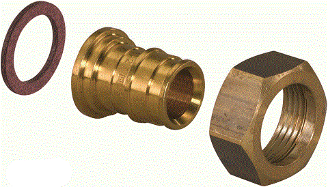 Uponor штуцер (муфта) 25-3/4" с накидной гайкой (латунь)